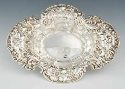 Appraisal: An Art Deco Sterling Silver Repousse Oval Dish by Whiting