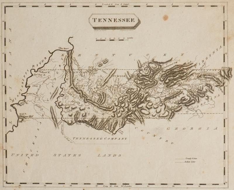 Appraisal: TN Map Lewis Lawson Tennessee Map drawn by Samuel Lewis