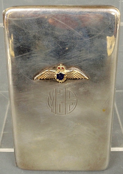 Appraisal: - English silver WWII era cigarette case by Birks with