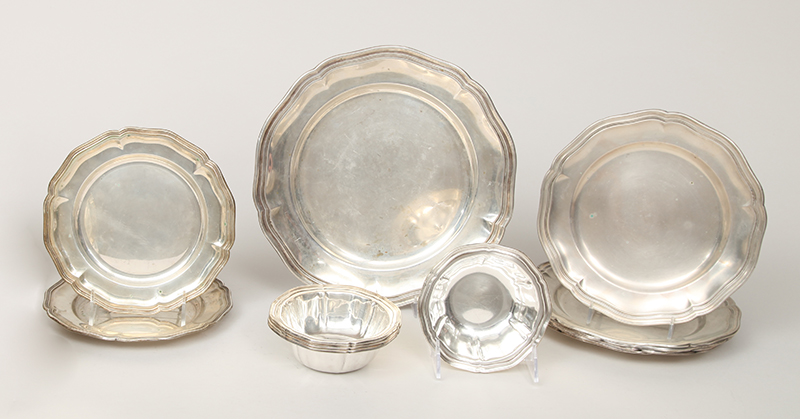 Appraisal: Group of Continental Silver Table Articles Comprising five in bowls