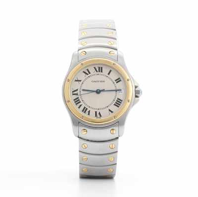 Appraisal: A Gentleman's Cartier Stainless Steel and Gold Automatic Watch Stainless