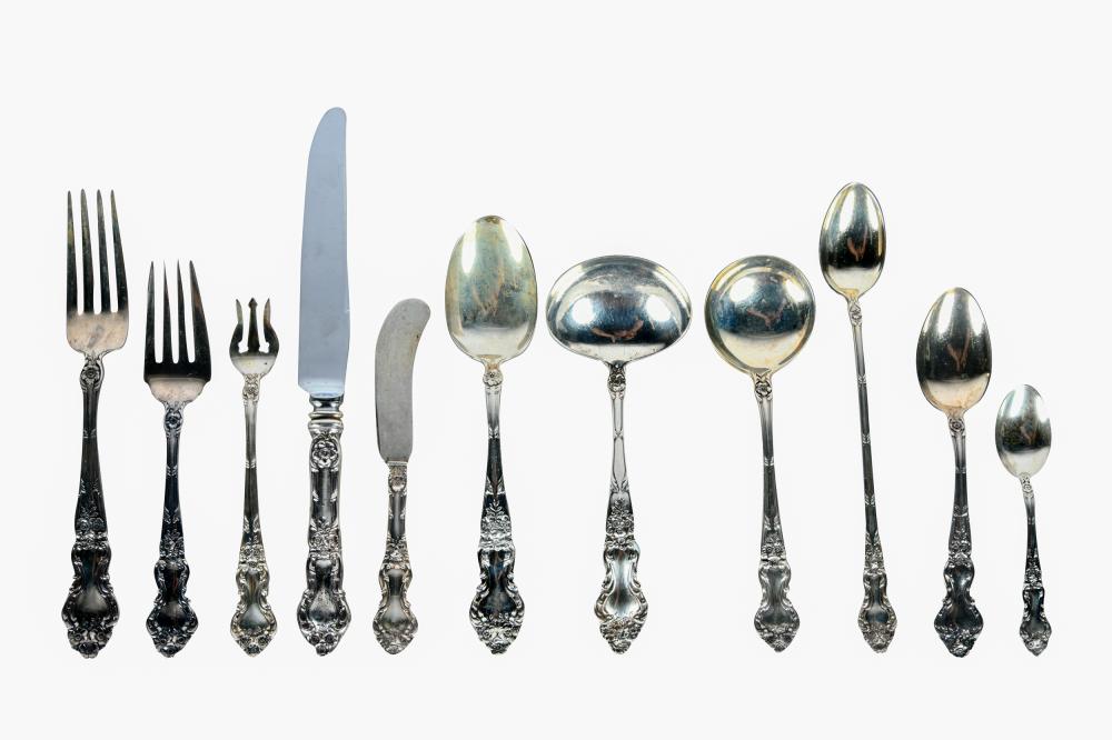 Appraisal: AMERICAN STERLING SILVER FLATWARE SERVICEMeadow Rose pattern most pieces marked