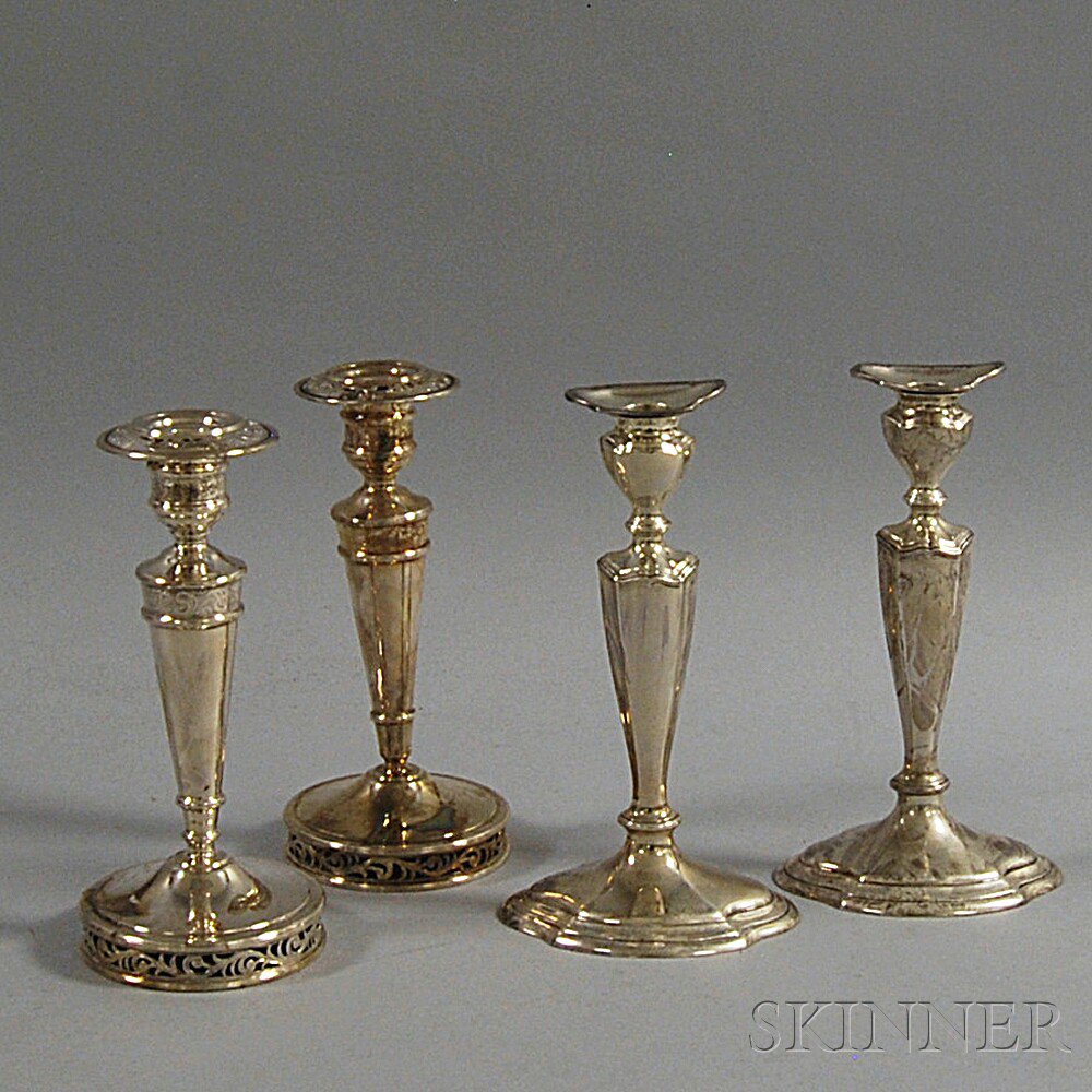 Appraisal: Two Pairs of Candlesticks a pair of Reed Barton weighted