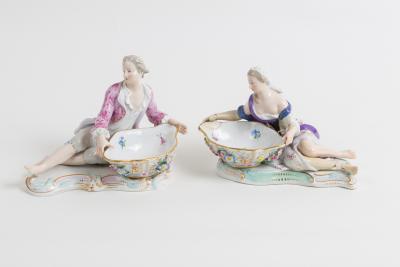 Appraisal: A pair of Meissen figural salts circa modelled as a