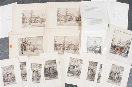 Appraisal: Don Swann American - Twenty-two etchings of Annapolis architecture each