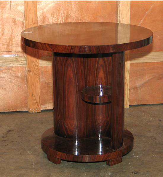 Appraisal: A pair of Art Deco style rosewood side tables modern