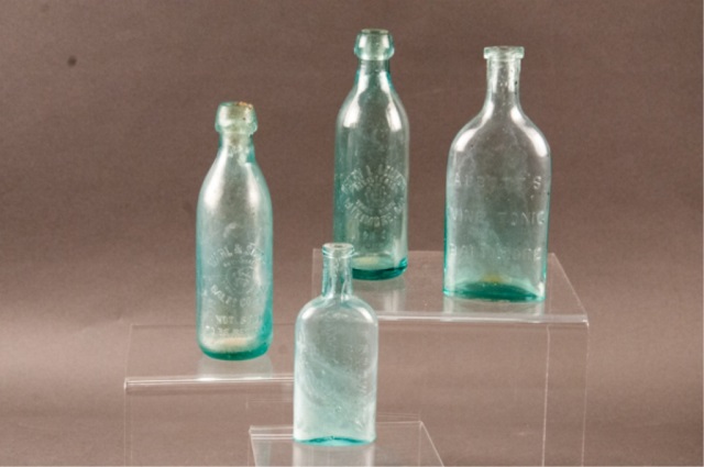 Appraisal: Four Glass Bottles from Baltimore Maryland Including Wall Smith Henry