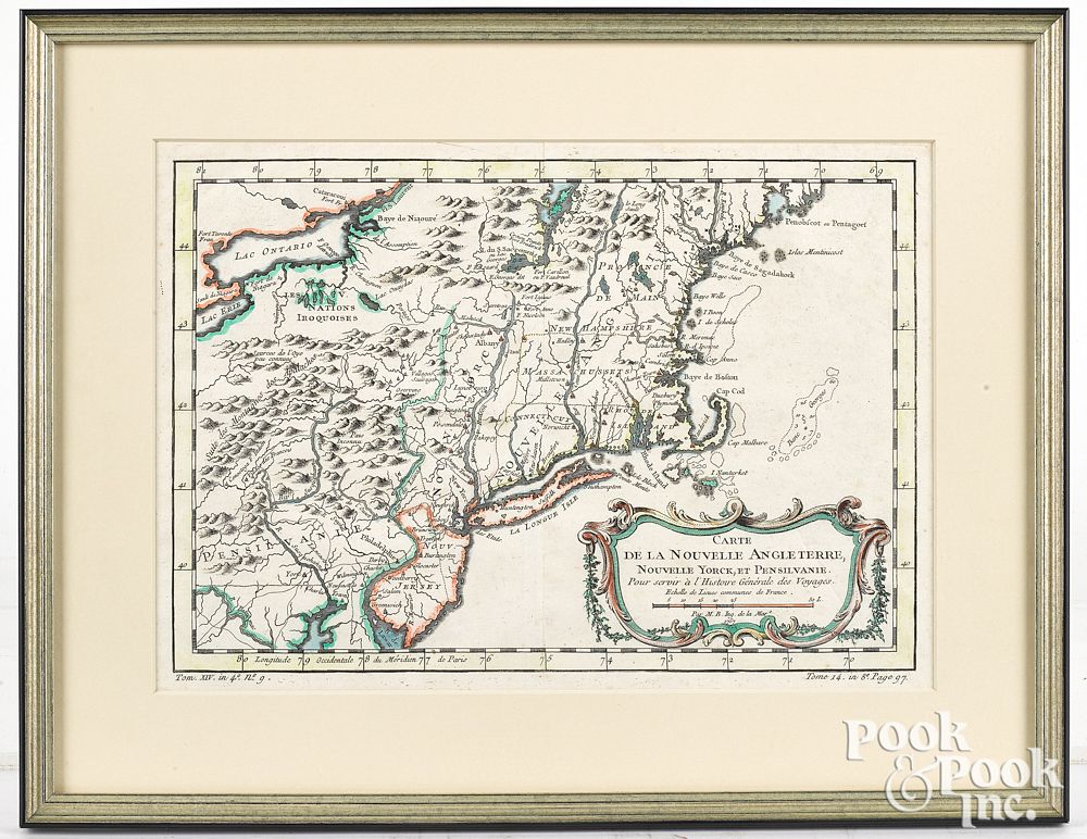 Appraisal: Jacques Nicolas Bellin map of New England Jacques Nicolas Bellin