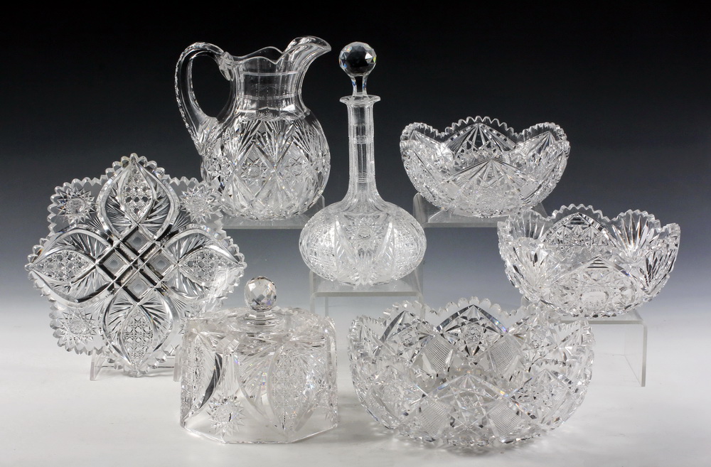 Appraisal: PCS CUT GLASS - American Brilliant Period Cut Leaded Crystal