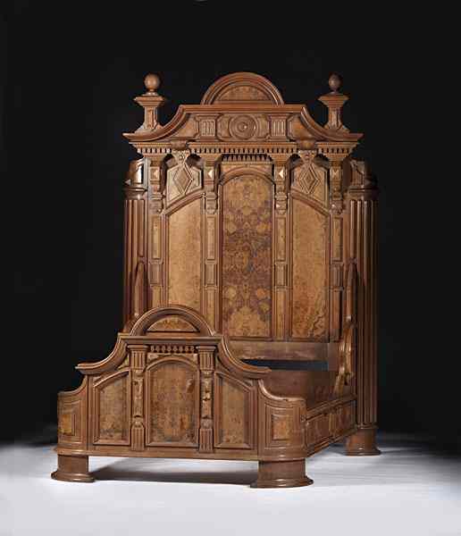 Appraisal: Renaissance Revival Bed and Dresser American ca s a Renaissance