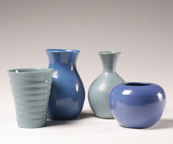 Appraisal: Cornelison Bybee art pottery vases in varied shapes two blue