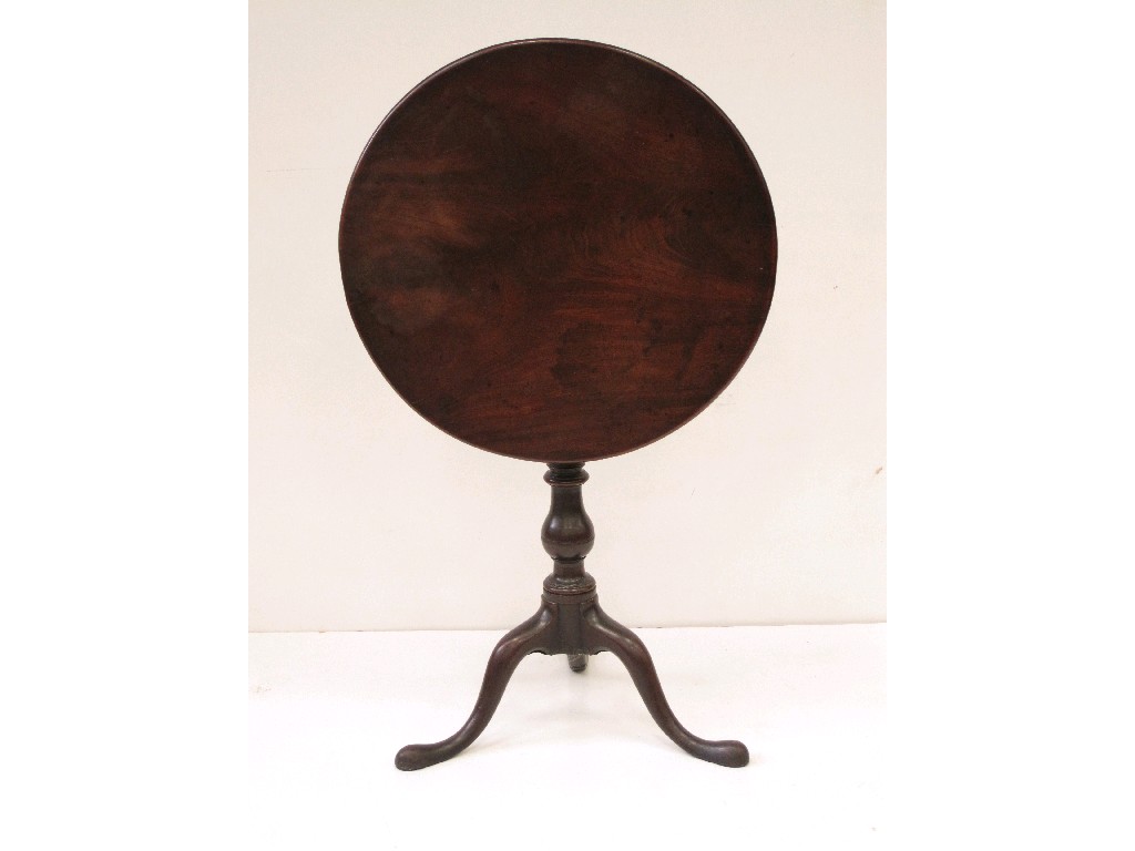 Appraisal: A Georgian mahogany Pillar Table with turned column and tripod