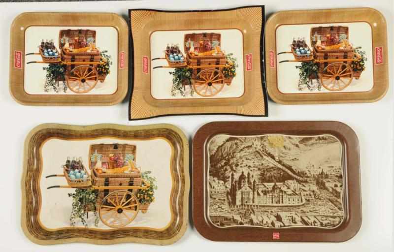 Appraisal: Lot of Coca-Cola Serving Trays s to s Condition Excellent