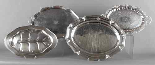 Appraisal: French silver plated platter stamped Durand l w together with