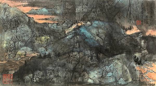 Appraisal: Wang Jiqian C C Wang - Panoramic Landscape View Ink