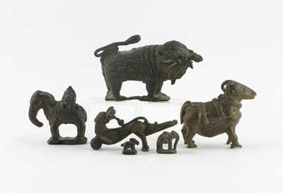 Appraisal: An Indian copper figure of an elephant a bronze model