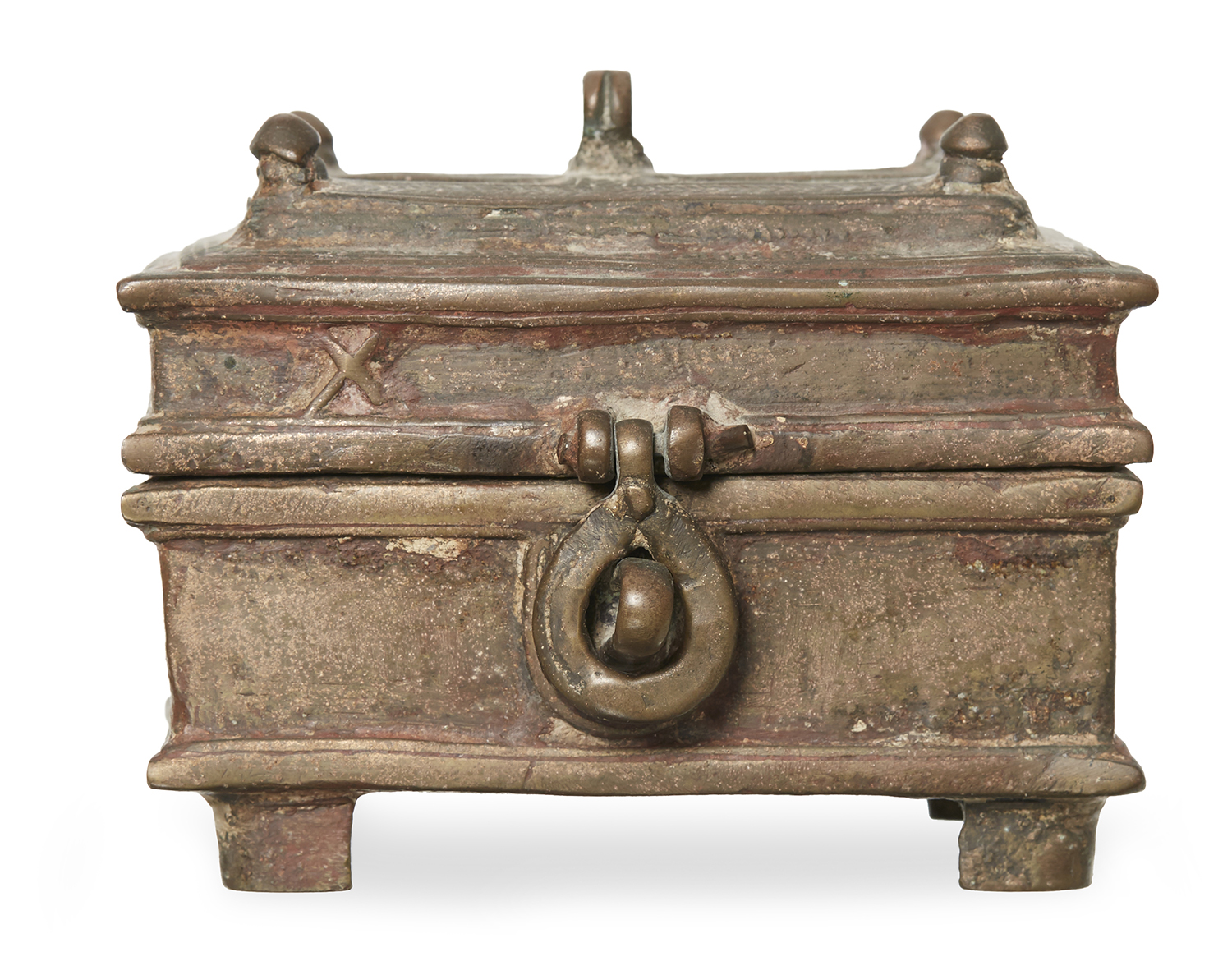 Appraisal: A BRONZE CASKET PROBABLY SOUTH ASIAN DECCAN TH CENTURY The