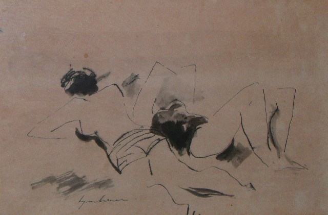 Appraisal: Francis Lymburner Francis Lymburner - Sunbaking Figures pen and ink