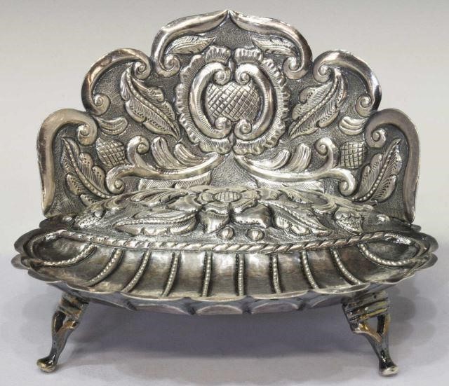 Appraisal: Spanish Colonial style sterling silver baptismal bowl th c the