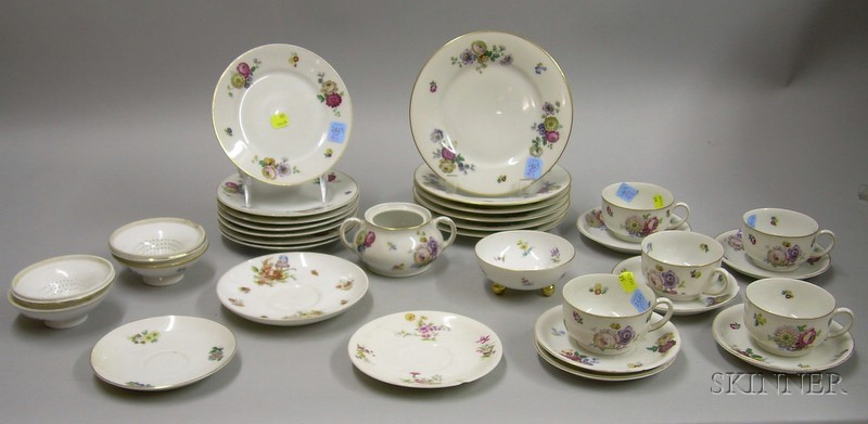 Appraisal: Approximately Twenty-seven Thomas Hand-painted Porcelain Cups and Saucers Bavaria with