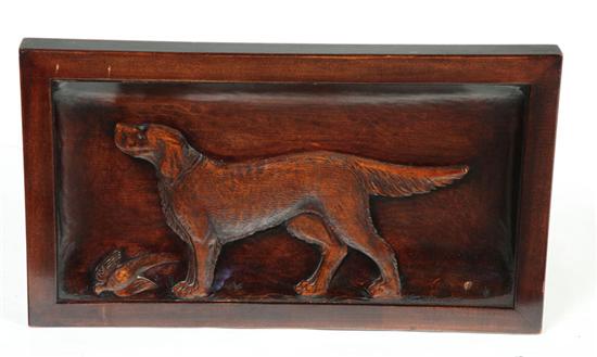 Appraisal: FOLK ART PLAQUE American th century hardwood with dark varnish