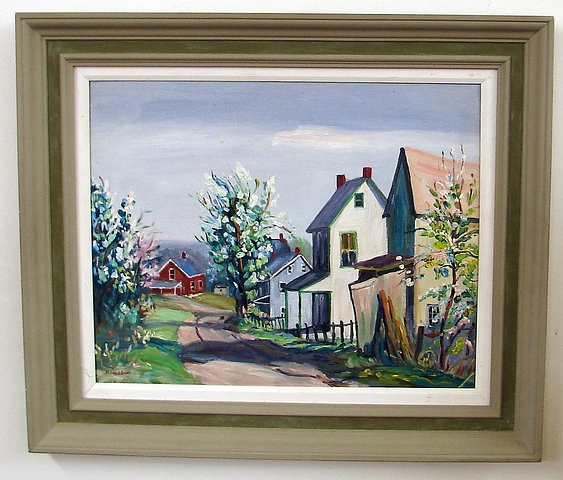 Appraisal: Pennsylvania spring landscape oil on board x SLL Artist American