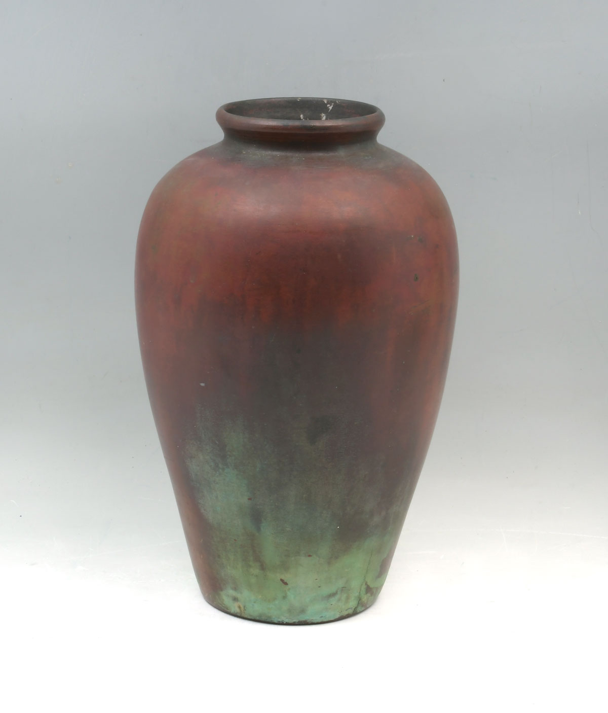 Appraisal: CHARLES CLEWELL COPPER PATINATED POTTERY VASE '' Charles Clewell copper