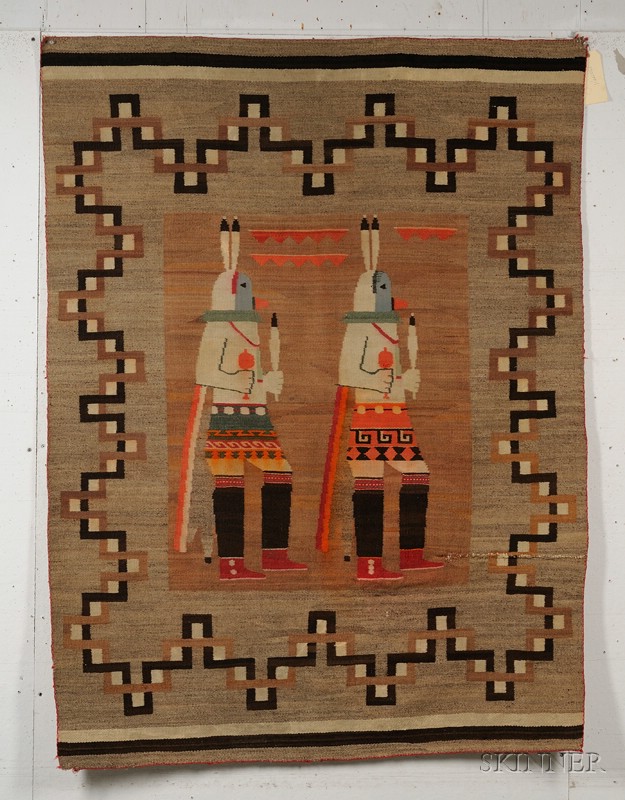 Appraisal: Southwest Pictorial Weaving Navajo c s- s woven with natural