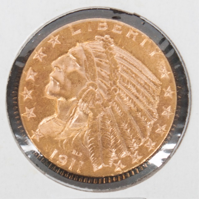 Appraisal: U S Indian Head type gold half eagle EF-