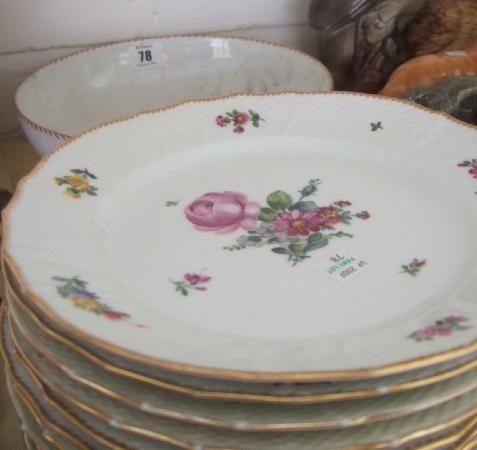 Appraisal: A Dresden bowl early th century decorated with flowers against