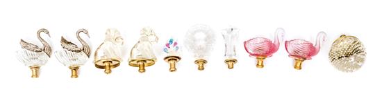 Appraisal: Sale Lot A Collection of Ten Glass Lamp Finials of