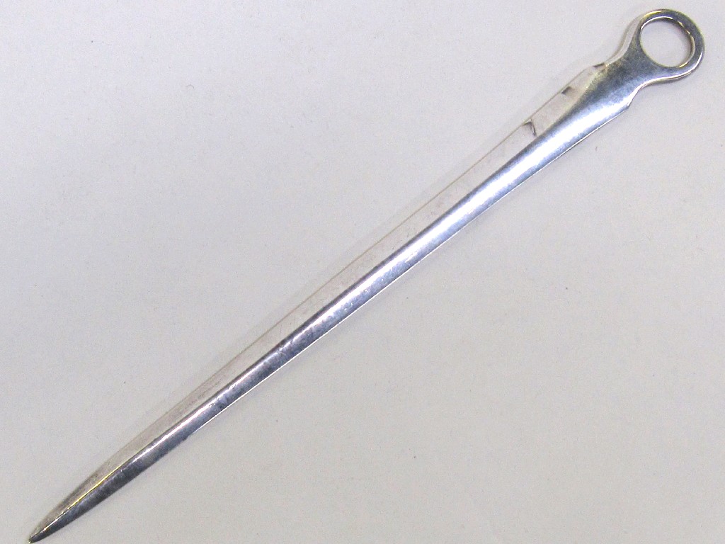 Appraisal: George III silver meat skewer by Samuel Hennell London