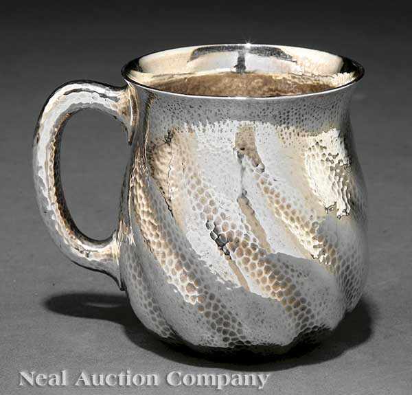 Appraisal: A Fine Antique Hand-Hammered Sterling Silver Baby Cup c Dominick