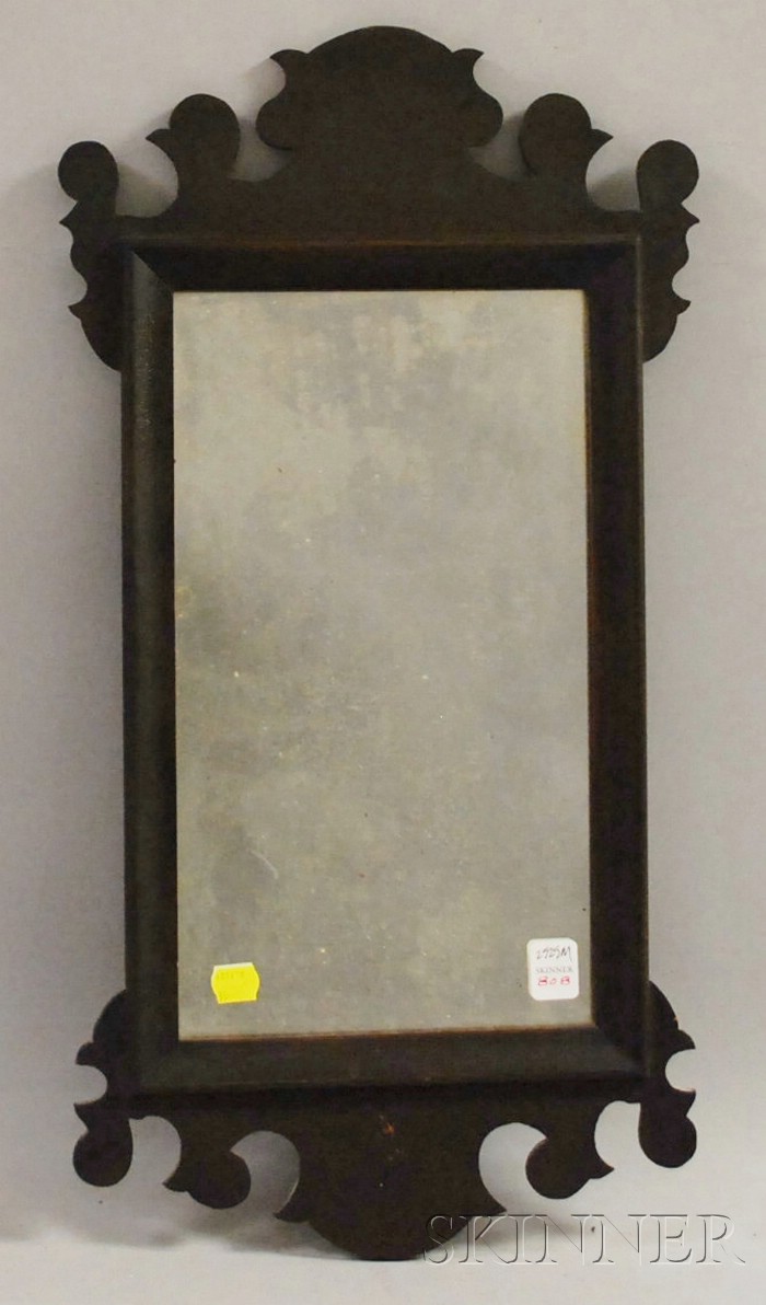 Appraisal: Small Black-painted Chippendale-style Mirror lg in