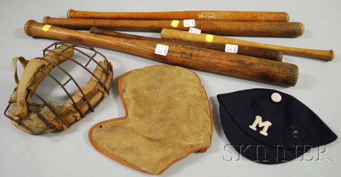 Appraisal: Group of Vintage Child's Baseball Equipment and Small and Miniature