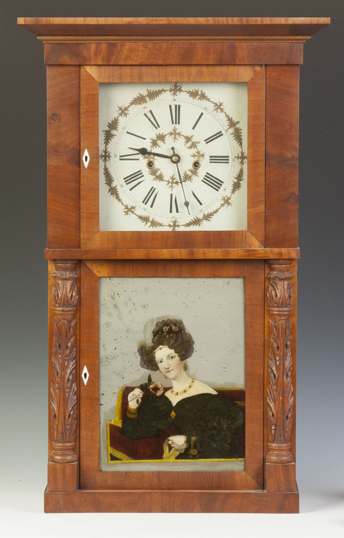 Appraisal: Marshall Adams Seneca Falls NY Shelf Clock Mahogany case with