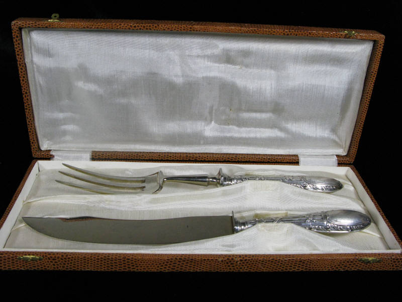 Appraisal: Sterling Handled Carving Set early th c two piece set