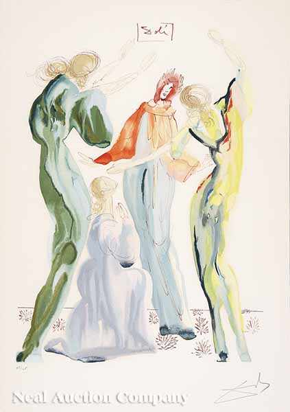 Appraisal: Salvador Dali Spanish - The Three Graces color lithograph pencil