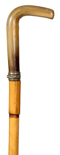 Appraisal: Horn Sword Cane- Ca - A horn handle with a