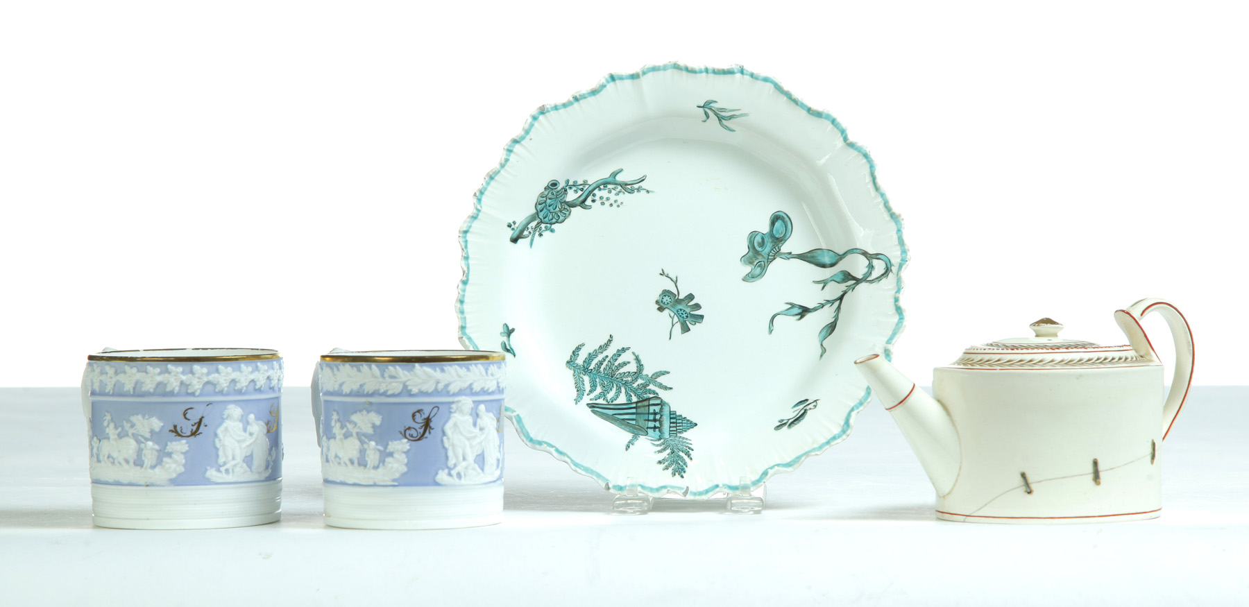 Appraisal: FOUR PIECES OF ENGLISH CHINA st half- th century Two