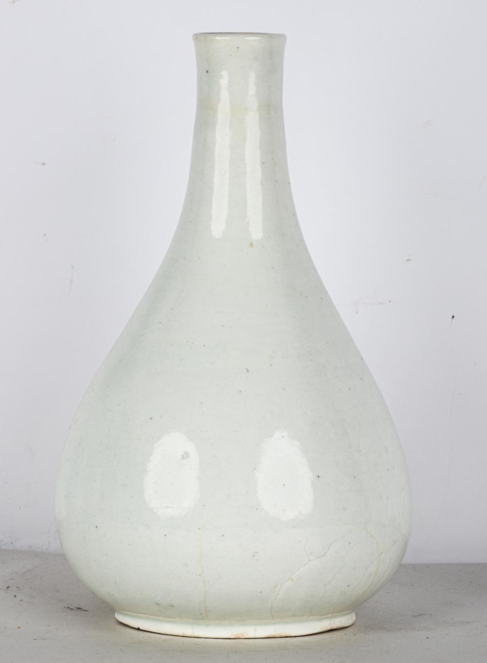 Appraisal: KOREAN WHITE GLAZED CERAMIC VASE inches high Condition