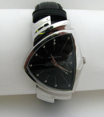 Appraisal: Hamilton Gentleman's Stainless Steel Watch with geometric retro style bezel