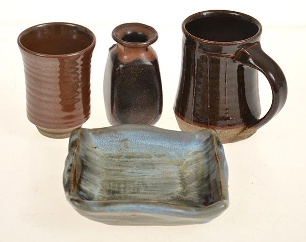 Appraisal: CARL MCCONNELL STUDIO POTTERY ITEMS INCL BEAKER PLATE VASE ETC