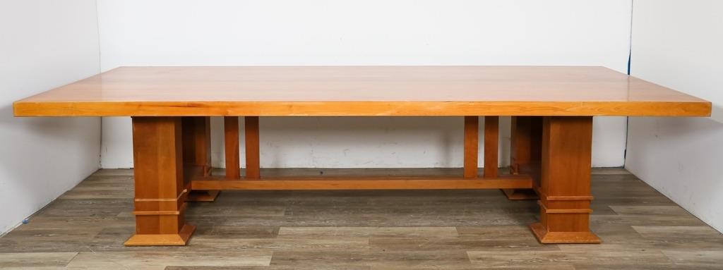 Appraisal: Dining or conference table in the style of Frank Lloyd