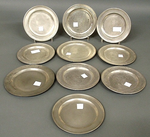 Appraisal: - Ten pewter plates- Danforth Philadelphia Griswold Barns Philadelphia T