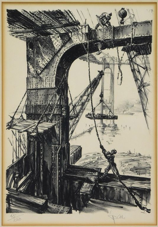 Appraisal: Lili Rethi American Industrial Bridge Etching New York Austria -