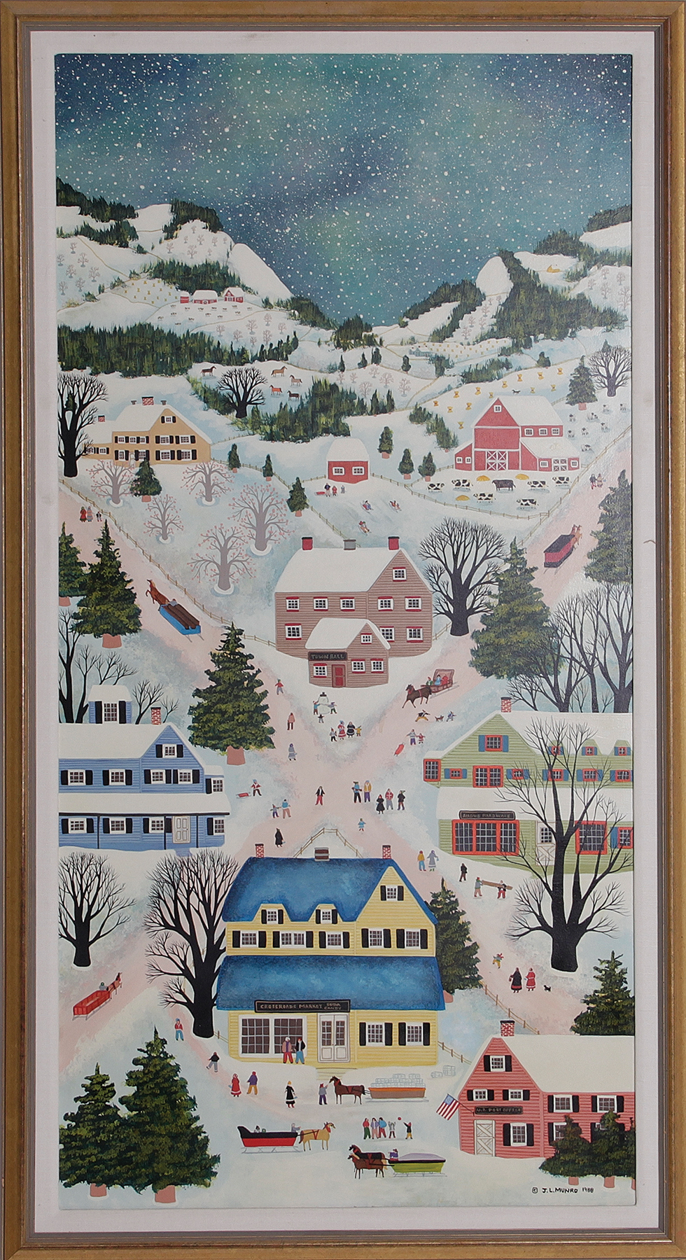 Appraisal: Janet Lehne Munro Massachusetts b CROSSROADS IN THE SNOW oil