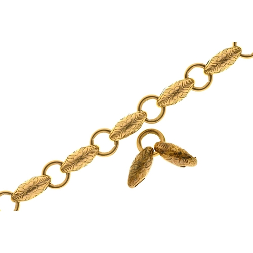 Appraisal: A gold bracelet early th c cm excluding two detached