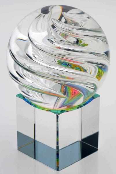 Appraisal: Geoffrey Beetem Contemporary Marble Description This cyclone sphere is an