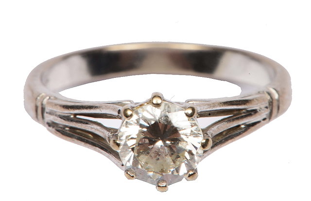 Appraisal: ct gold ringwith solitaire diamond setting